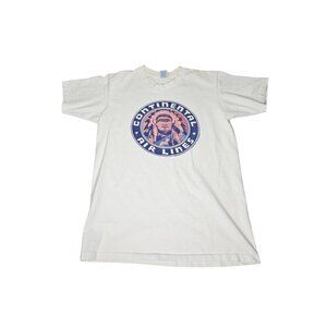 VTG 90s Continental Airlines Native American Logo T-Shirt Single Stich Size L